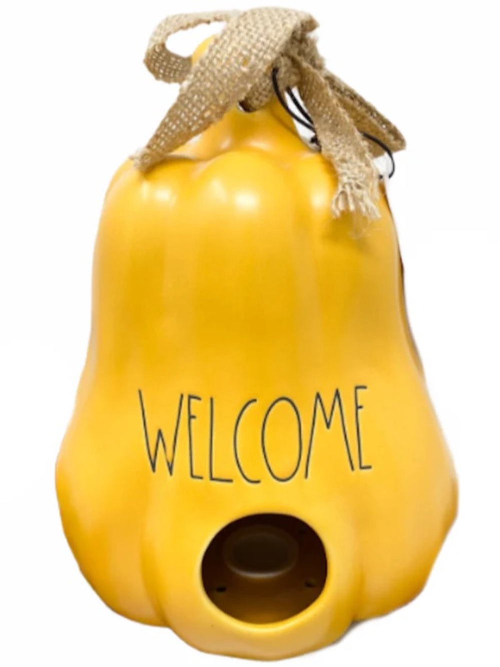Rae Dunn Yellow Welcome Gourd Birdhouse